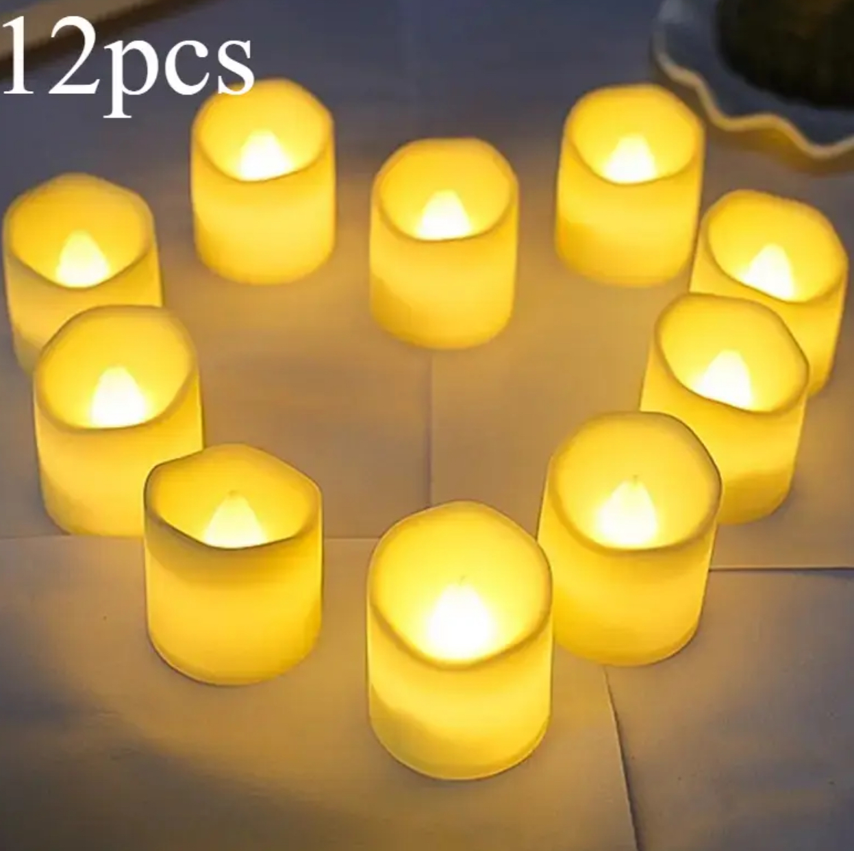 LED Flameless Flickering Candles – Battery Operated Warm White (Pack of 12) - Image 3