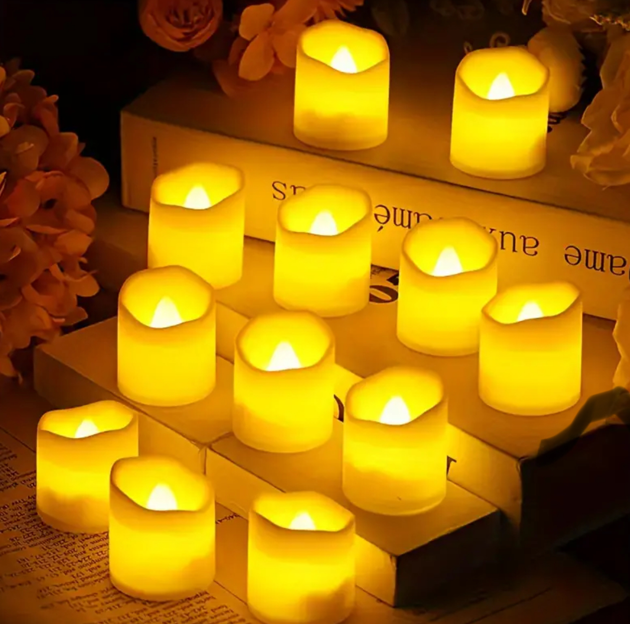 LED Flameless Flickering Candles – Battery Operated Warm White (Pack of 12) - Image 4