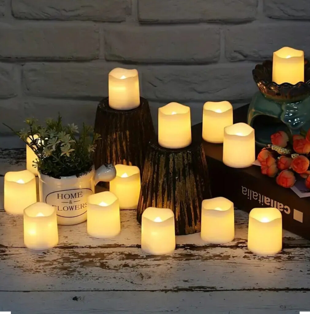 LED Flameless Flickering Candles – Battery Operated Warm White (Pack of 12)