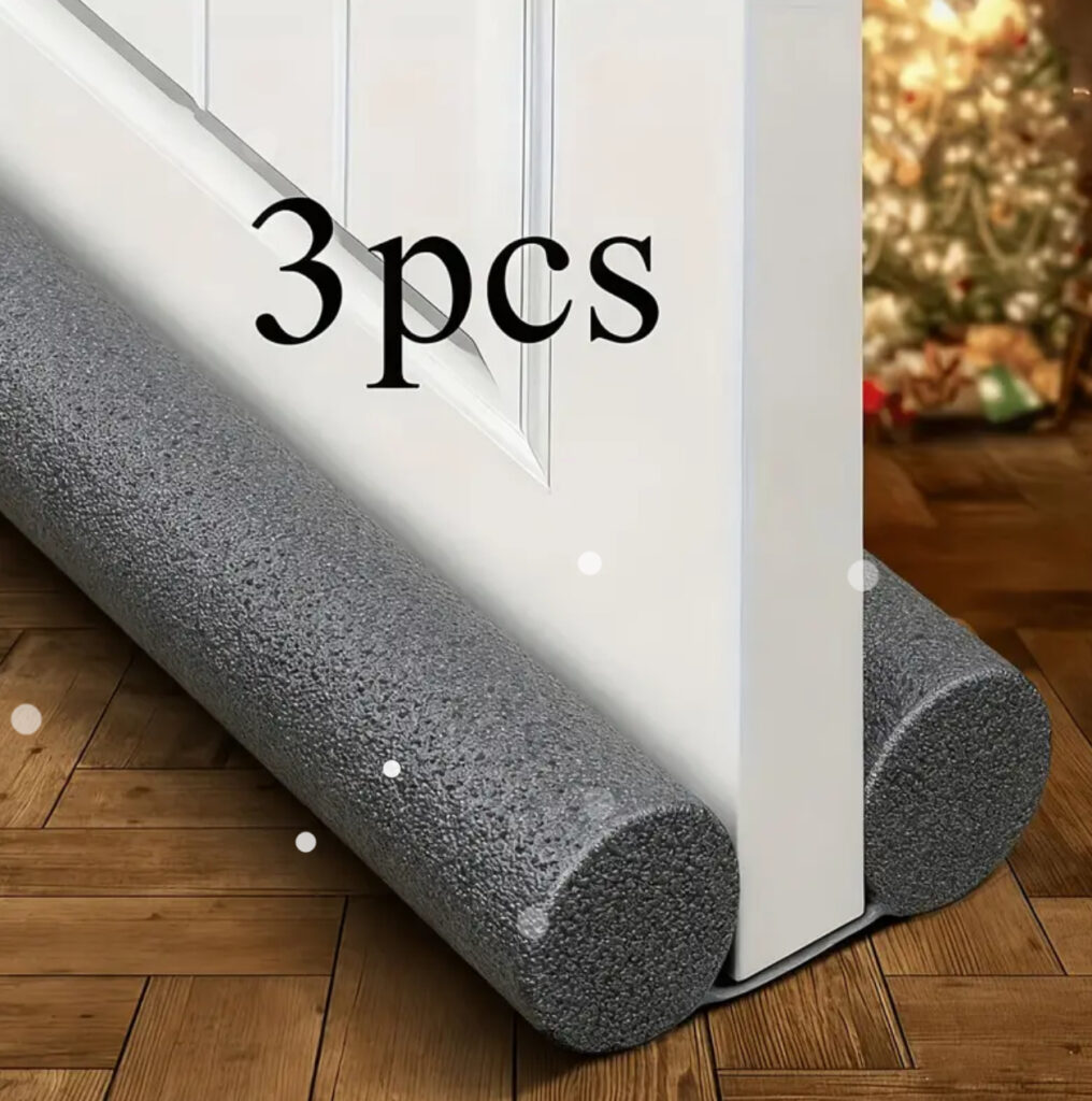 Under Door Draught Excluder – Twin Foam Draft Stopper (Pack of 3)