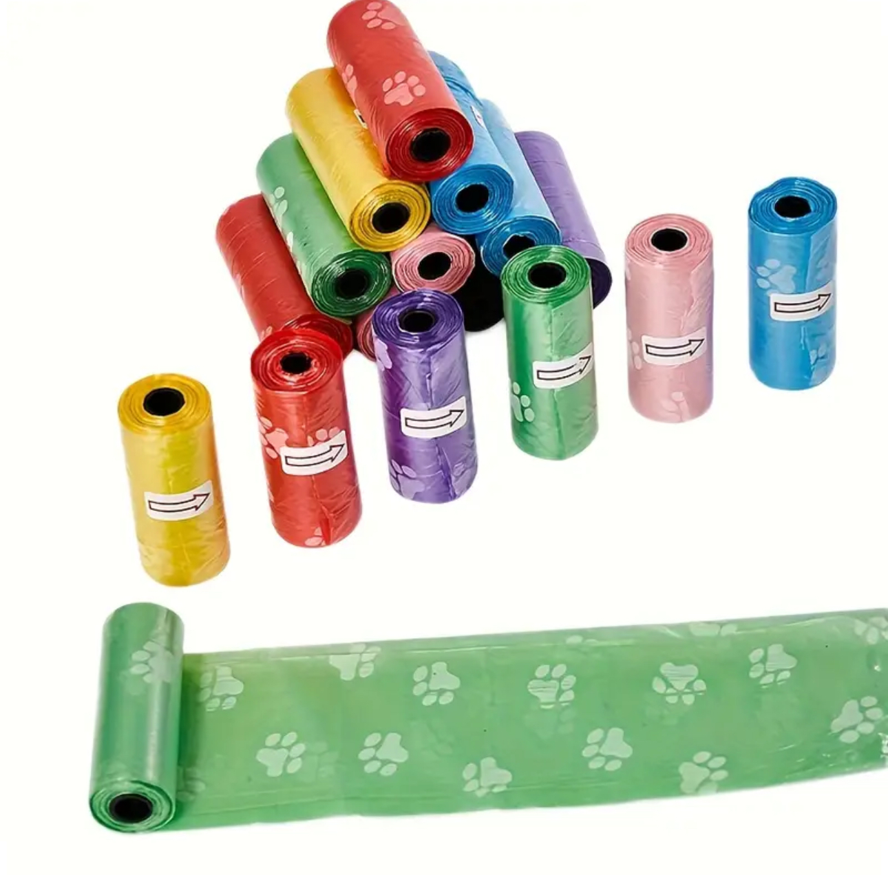 Dog Poo Bags – Paw Print Design (5 Rolls / 75 Bags) - Image 3