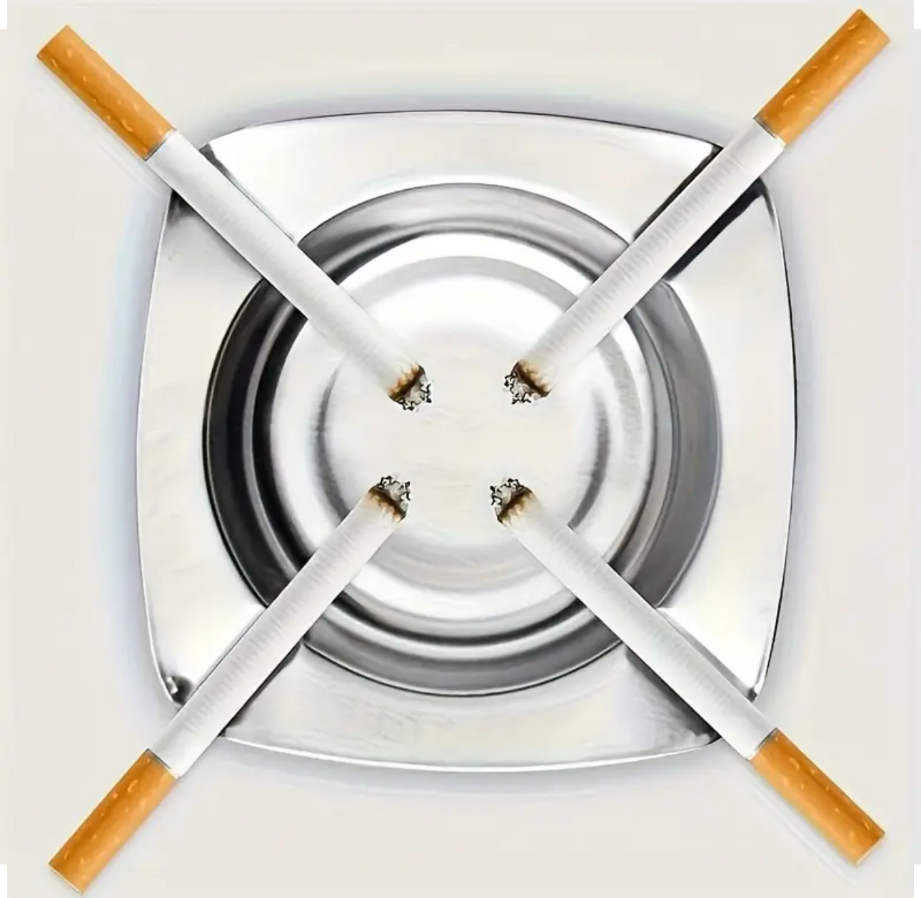 Stainless Steel Ashtray – Wide Rim Design - Image 3