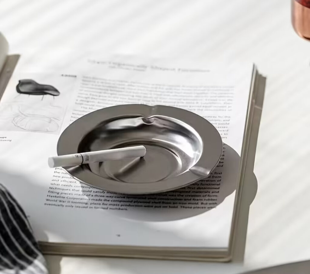 Stainless Steel Ashtray – Wide Rim Design