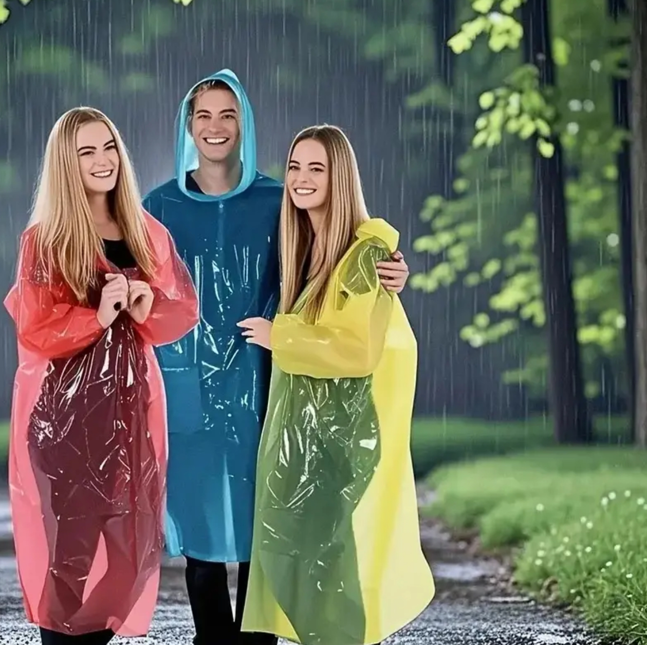 Waterproof Raincoat with Hood – Assorted Colours - Image 4