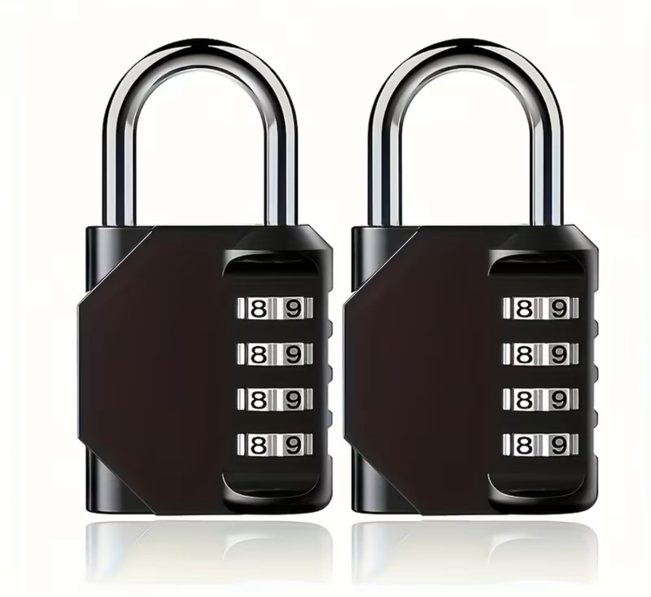 4-Digit Combination Padlock – Resettable Code Lock (Set of 2)