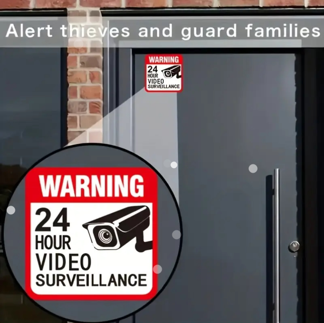 CCTV Warning Stickers – 24 Hour Surveillance (Pack of 4) - Image 4
