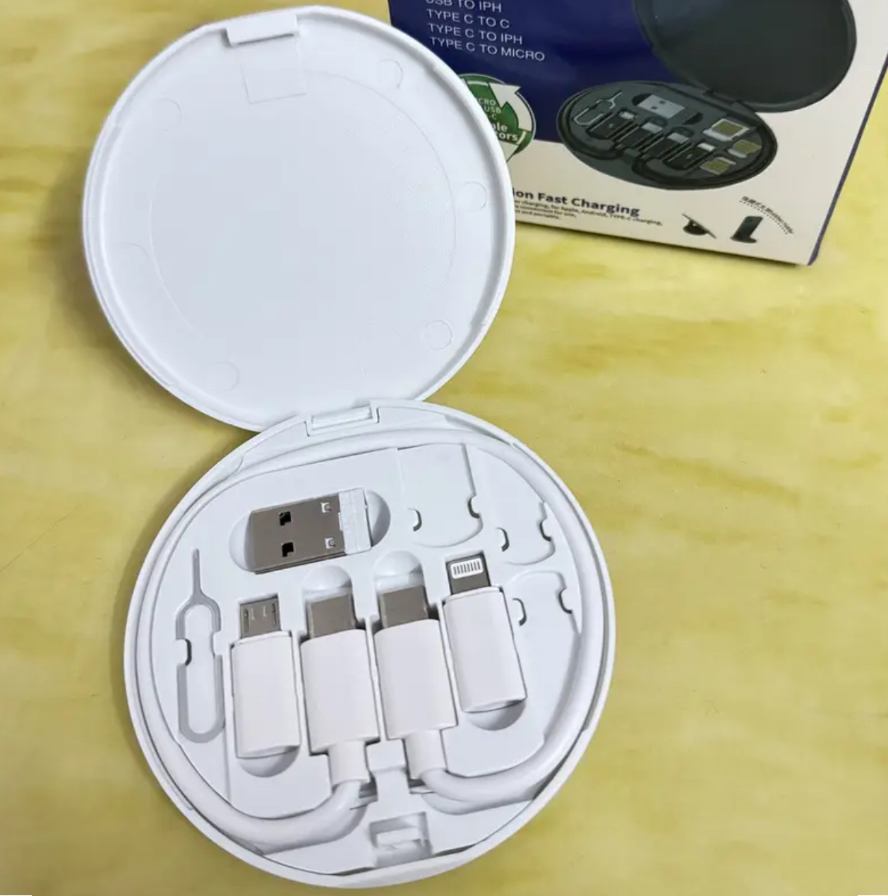 Compact All-in-One Charging Cable Kit – Round Case - Image 2