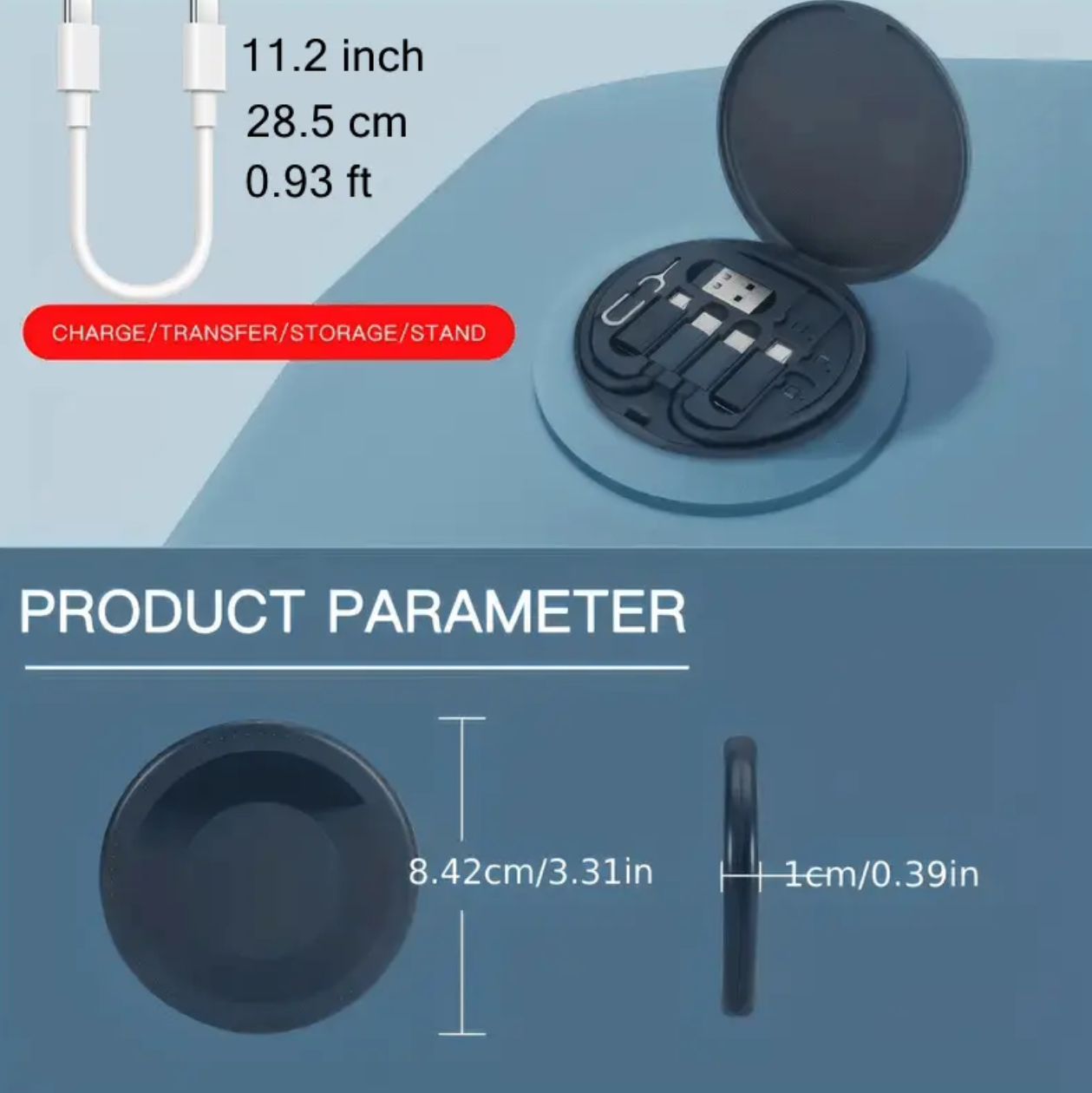 Compact All-in-One Charging Cable Kit – Round Case - Image 3