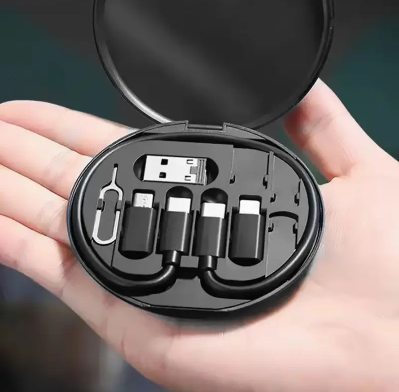 Compact All-in-One Charging Cable Kit – Round Case - Image 4