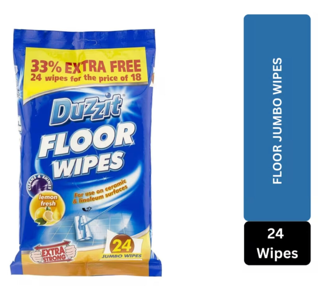 Duzzit Lemon Fresh Floor Wipes (24 Jumbo Wipes)