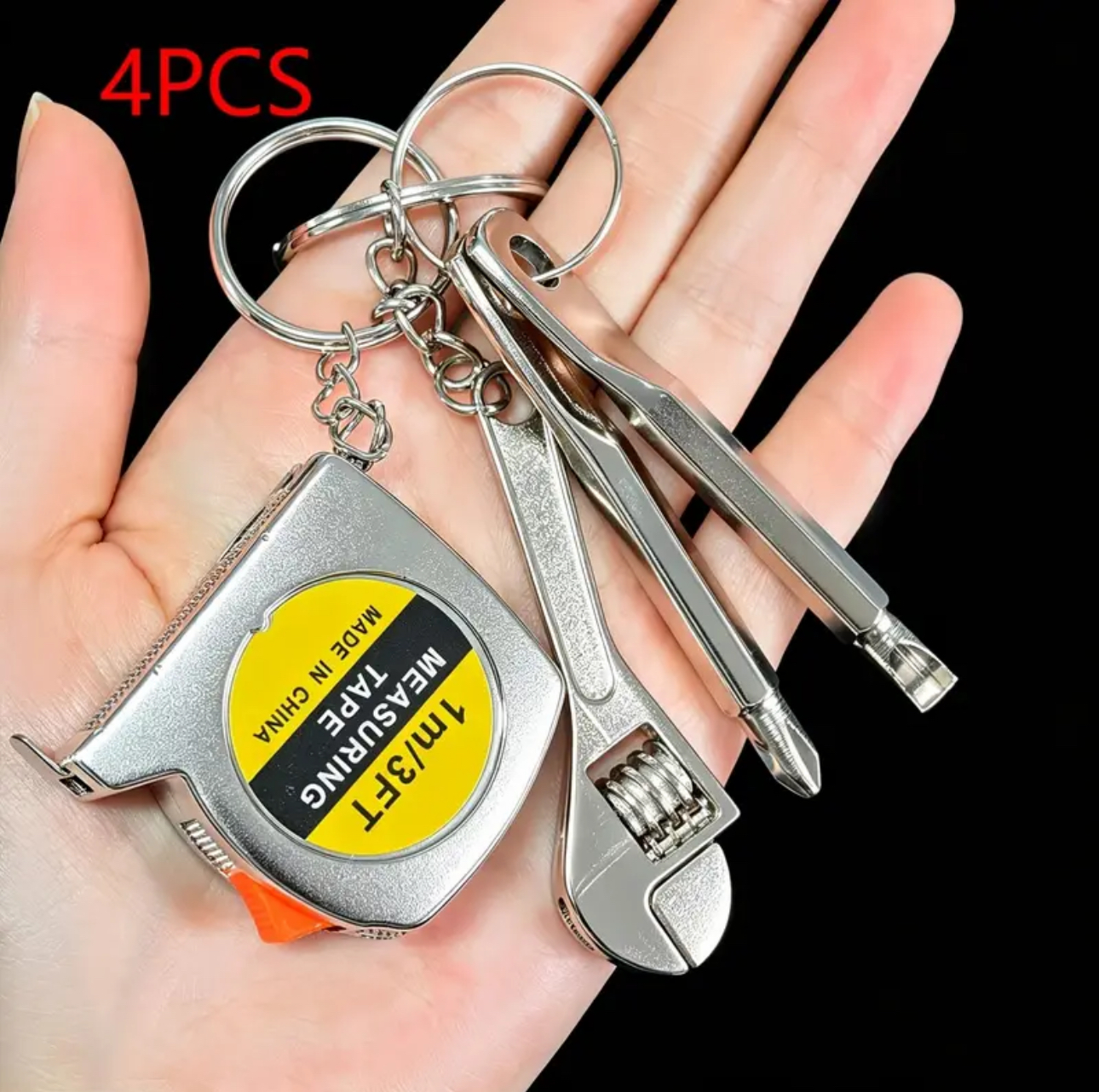 Mini Multi-Tool Keychain – Tape Measure, Screwdriver & Wrench - Image 2