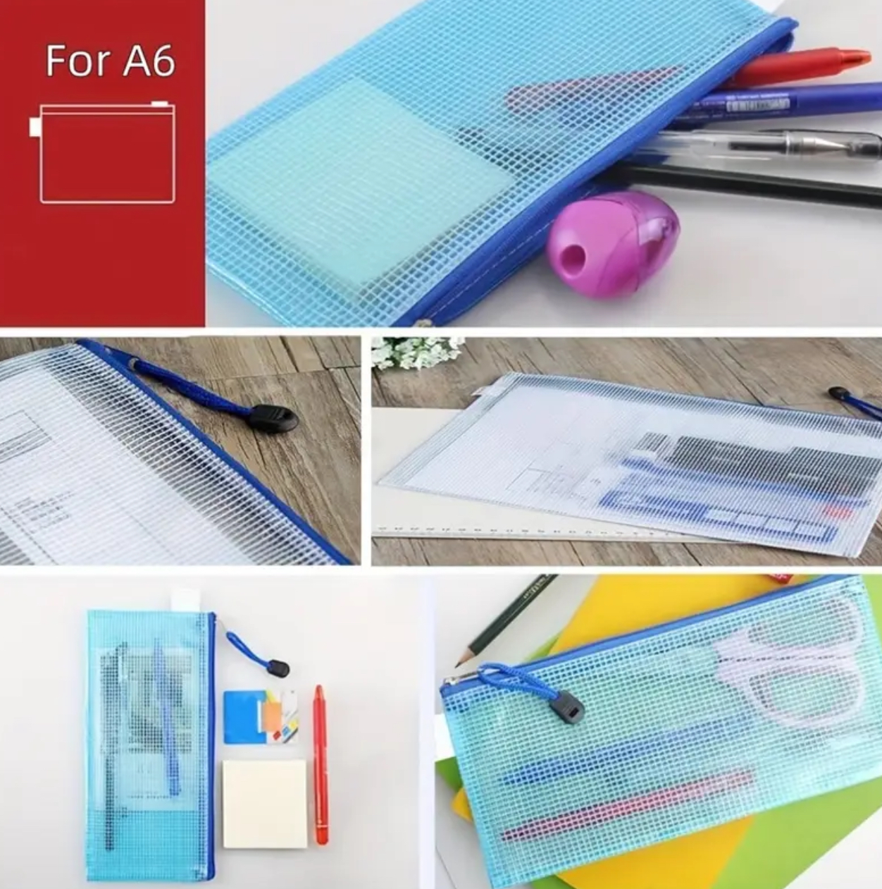 Zippered Mesh Pencil & Document Pouch - Image 3
