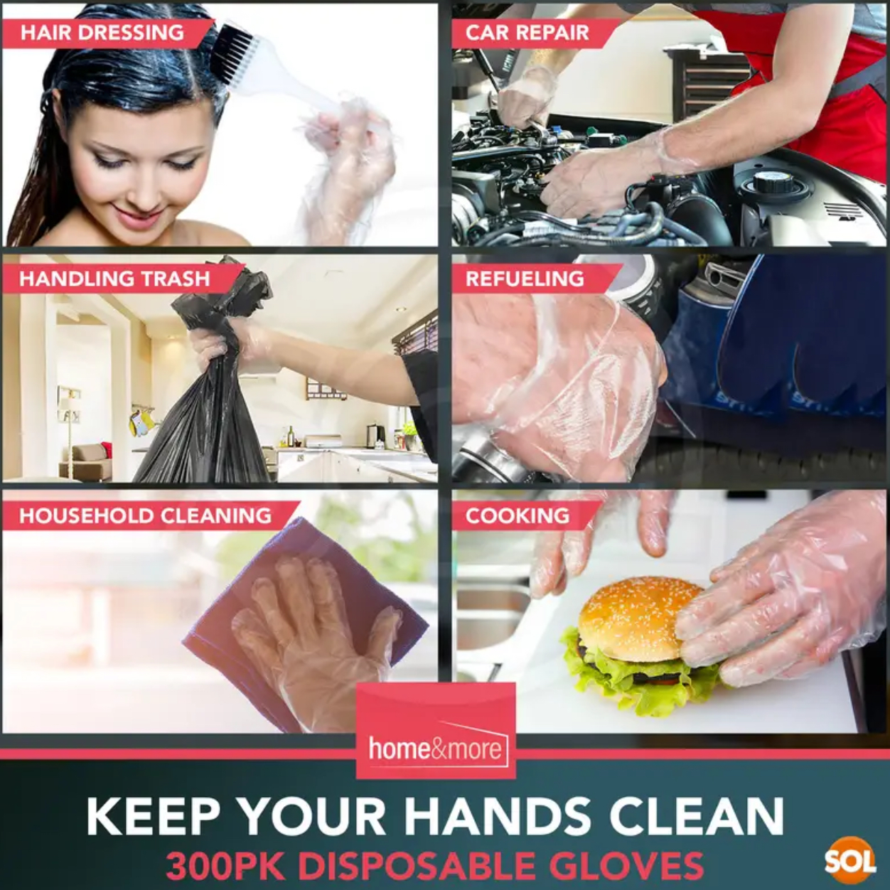 Clear Disposable Gloves (300 Pack) - Image 2