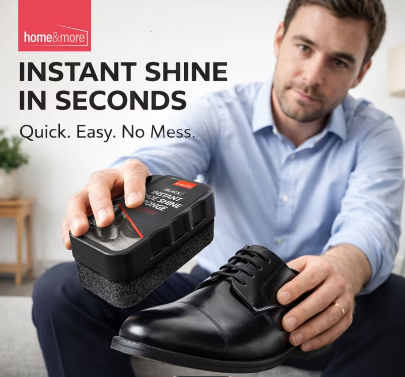 Home & More Instant Shoe Shine Sponge (Black) - Image 2