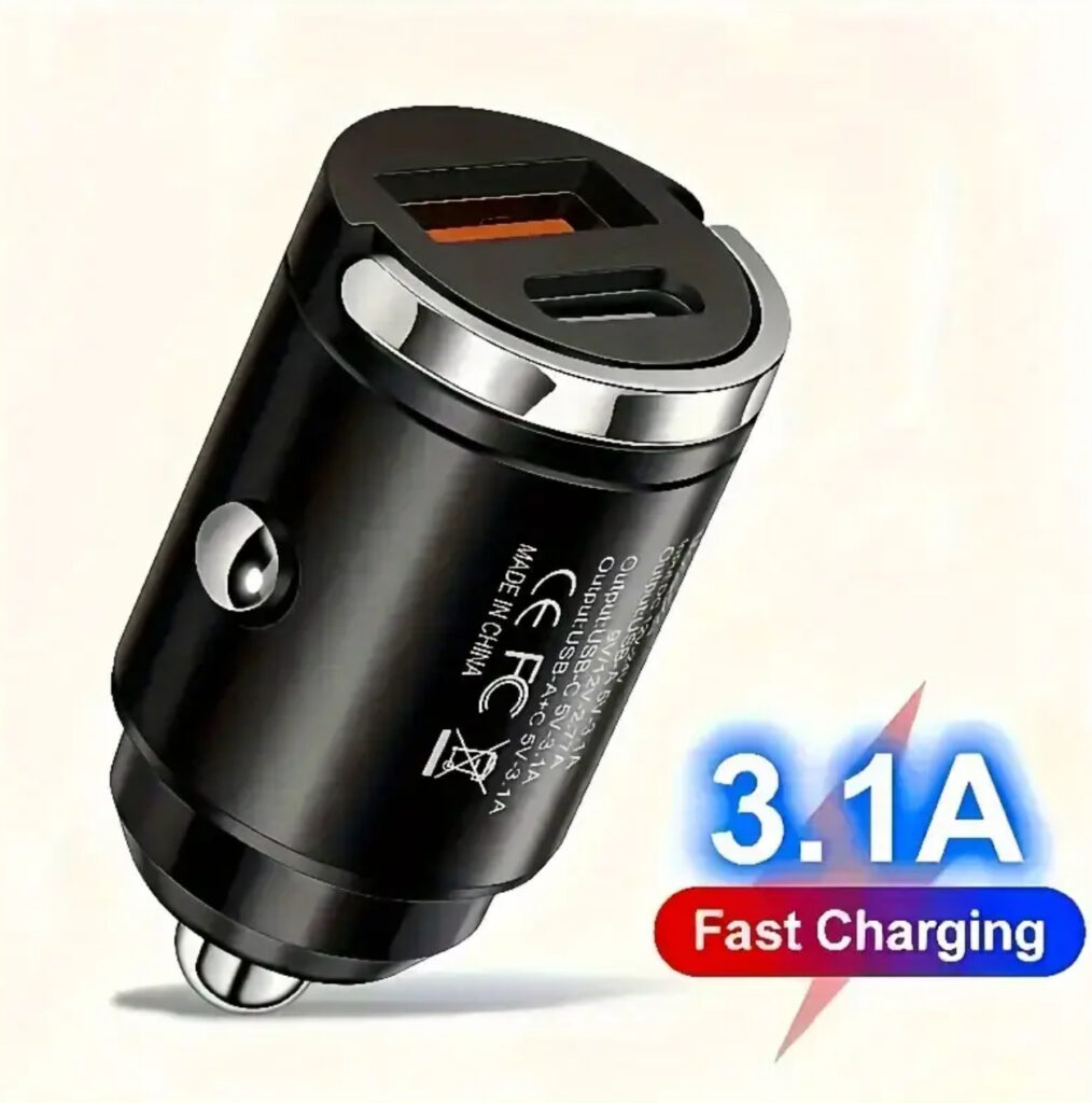 Compact Dual Port Fast Car Charger (3.1A)