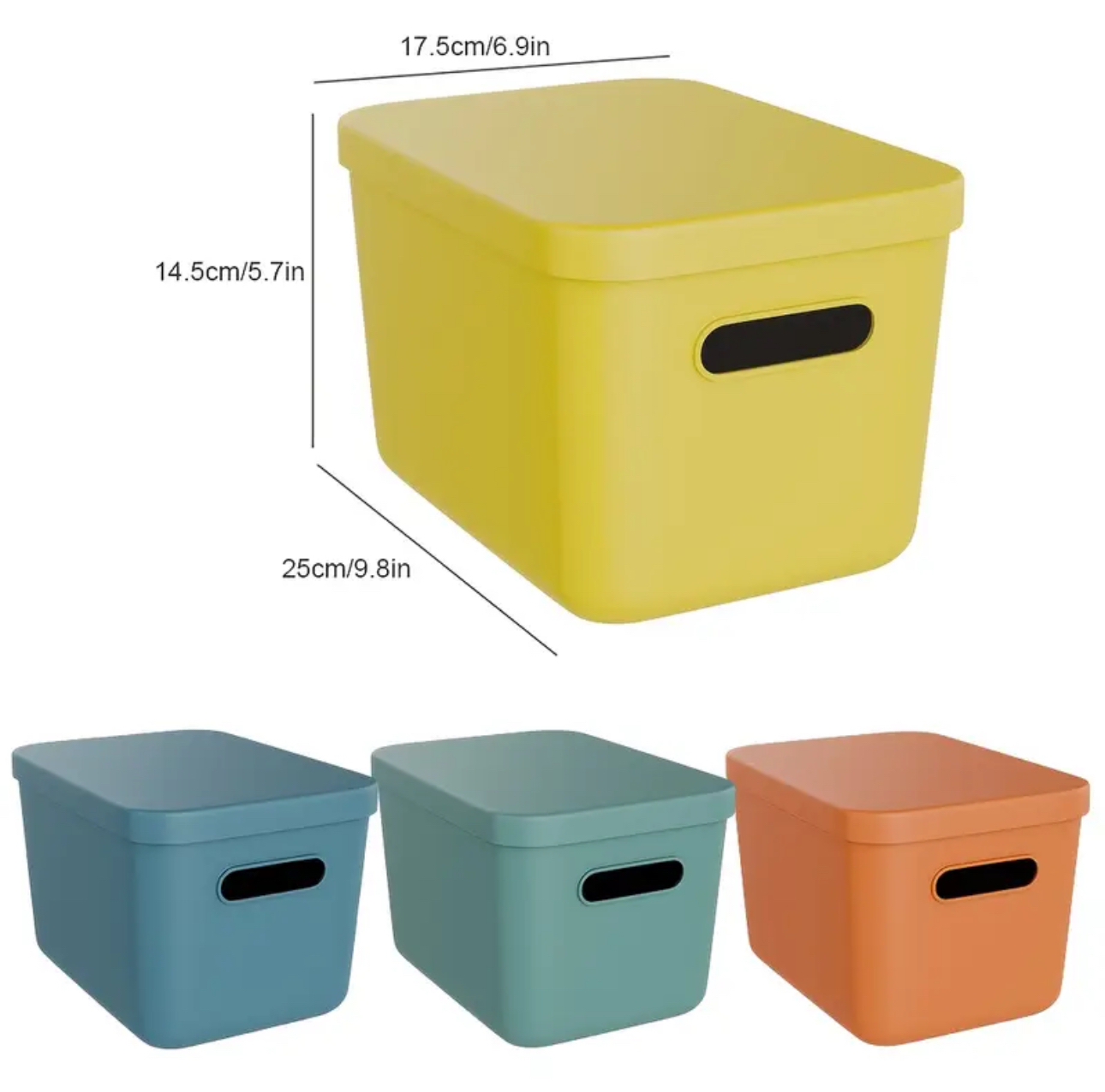 Storage Box with Lid – Colourful Plastic Storage Bin - Image 2