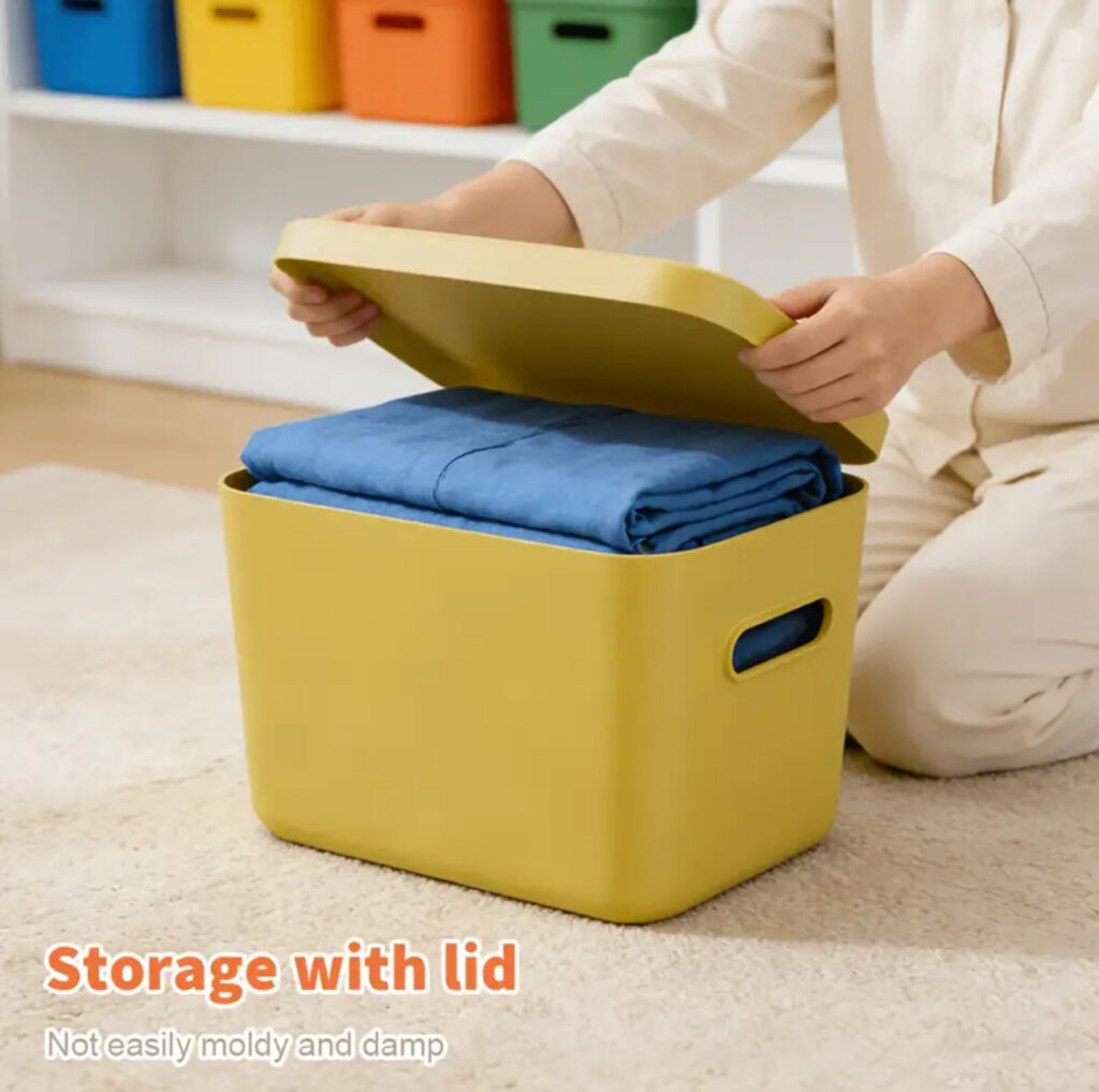 Storage Box with Lid – Colourful Plastic Storage Bin