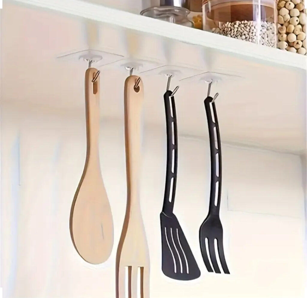 Transparent Adhesive Wall Hook – Metal Wire Design