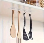 Transparent Adhesive Wall Hook – Metal Wire Design