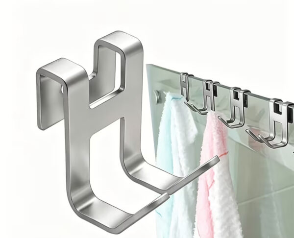 Stainless Steel Glass Shower Door Hook – No Drill
