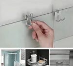 Stainless Steel Glass Shower Door Hook – No Drill - Image 3