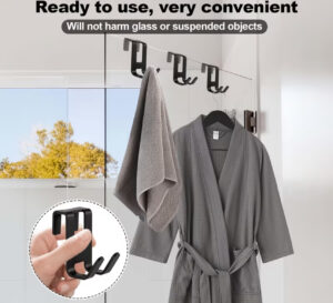Stainless Steel Glass Shower Door Hook – No Drill - Image 6