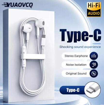 Type-C Wired Earphones – Hi-Fi Stereo